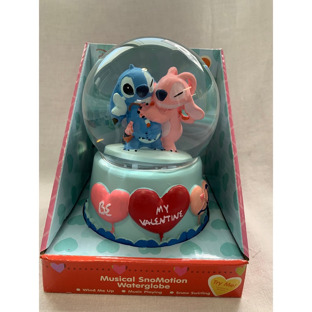 Disney Stitch and Angel Musical SnoMotion Waterglobe Valentine DS425V03A New#549